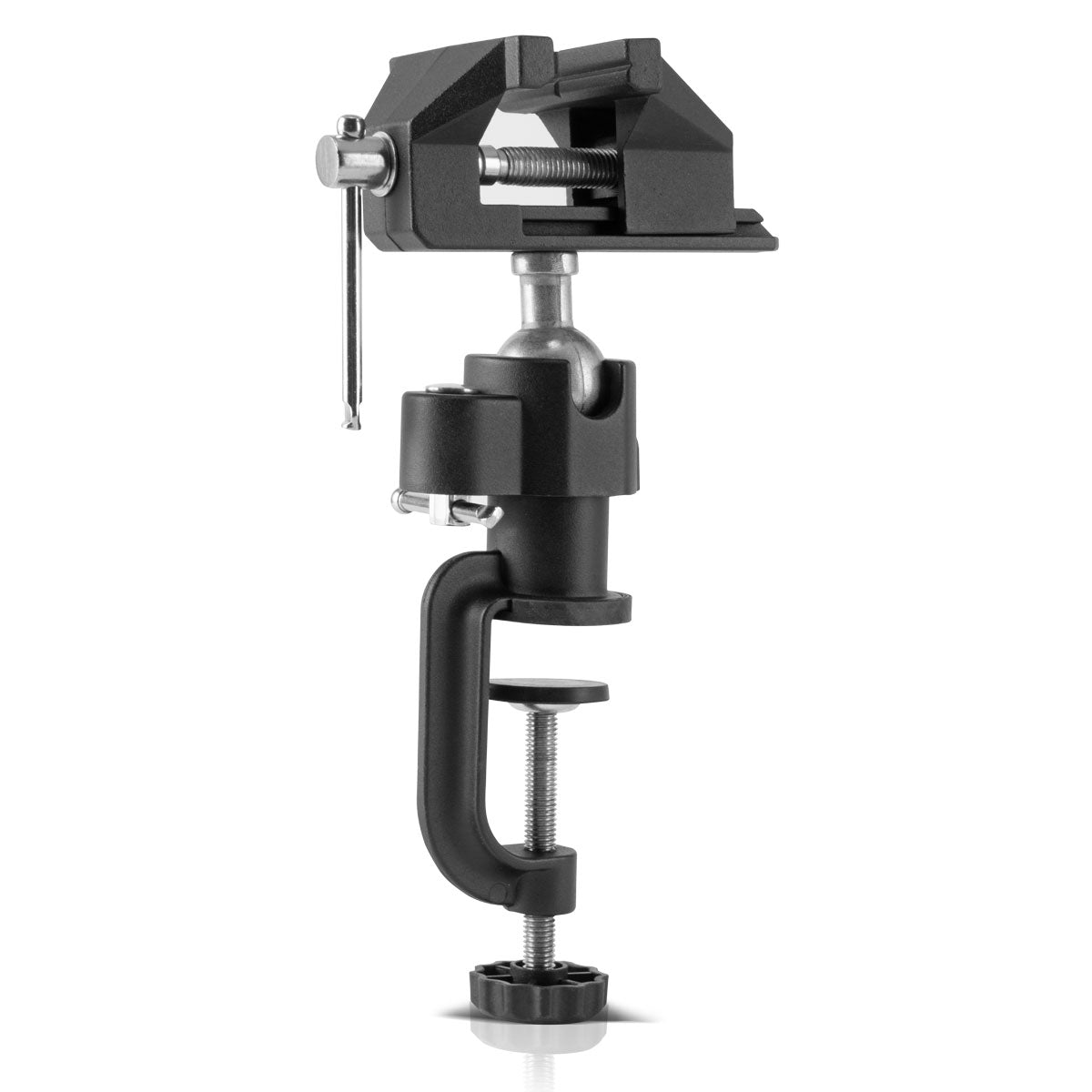 STAHLWERK TS-50 ST Stabiler Tischschraubstock mit Kugelgelenk einsetzbar im Modellbau für Werkstücke aus Metall, Holz und Kunststoff