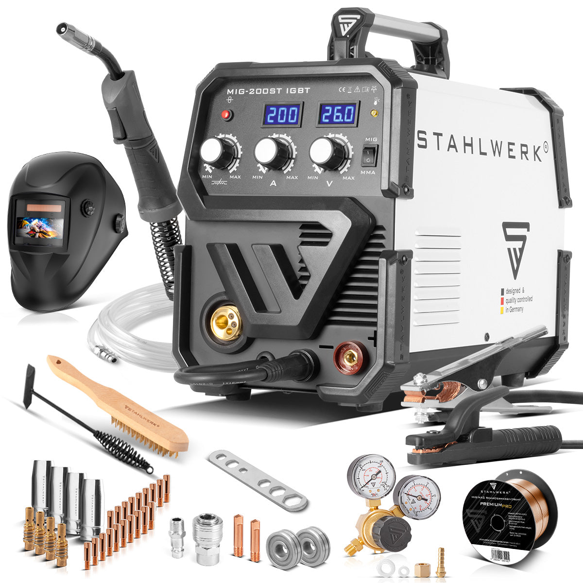 STAHLWERK MIG MAG 200 ST IGBT- Attrezzatura completa- Mag Mag PROCATION GACHINGAGGI