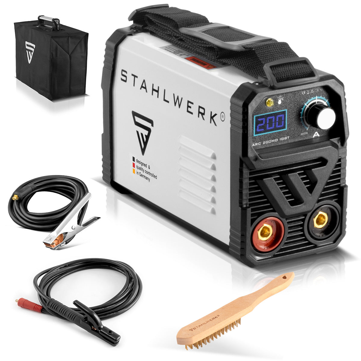 Stahlwerk ARC 200 MD welding equipment - DC MMA | E-hand | Lift-Tig inverter with 200 ampere, IGBT technology and single board, 7-year manufacturer's guarantee