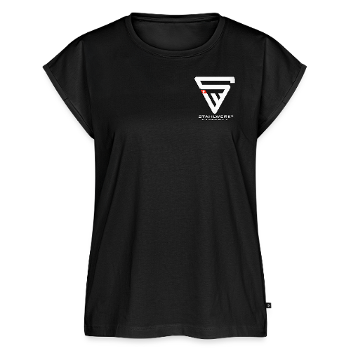 STAHLWERK-SCHWEIZ Frauen Premium Bio Top mit Logo-Print - 99% Baumwolle / 1% Elastan, schwarz, diverse Grössen