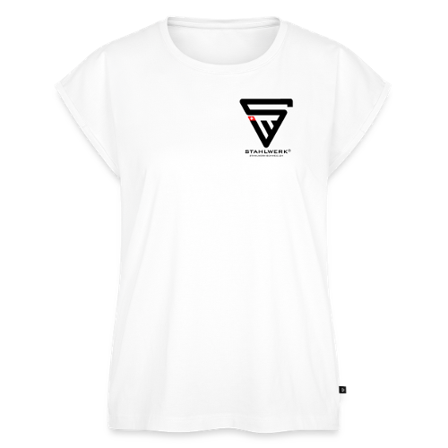 STAHLWERK-SCHWEIZ Frauen Premium Bio Top mit Logo-Print - 99% Baumwolle / 1% Elastan, weiss, diverse Grössen
