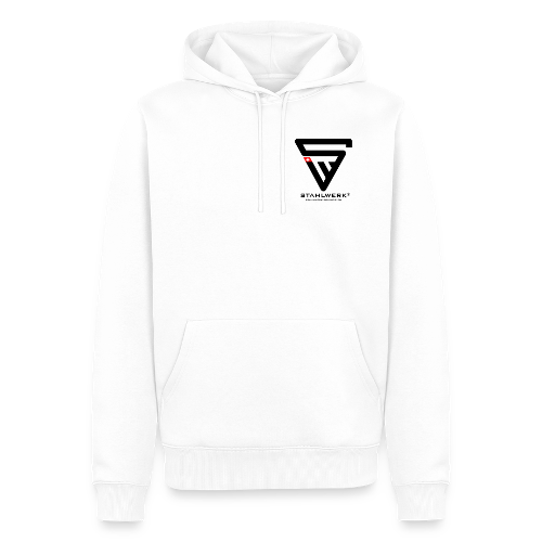 STAHLWERK-SCHWEIZ Premium BIO Hoodie Kapuzenpullover Kapuzenpulli / Sweatjacke in weiss mit Logoprint - diverse Grössen