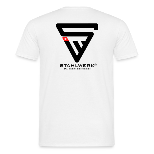STAHLWERK-SCHWEIZ T-Shirt Kurzarm-Hemd mit Logo-Print - 100% Baumwolle, weiss, diverse Grössen
