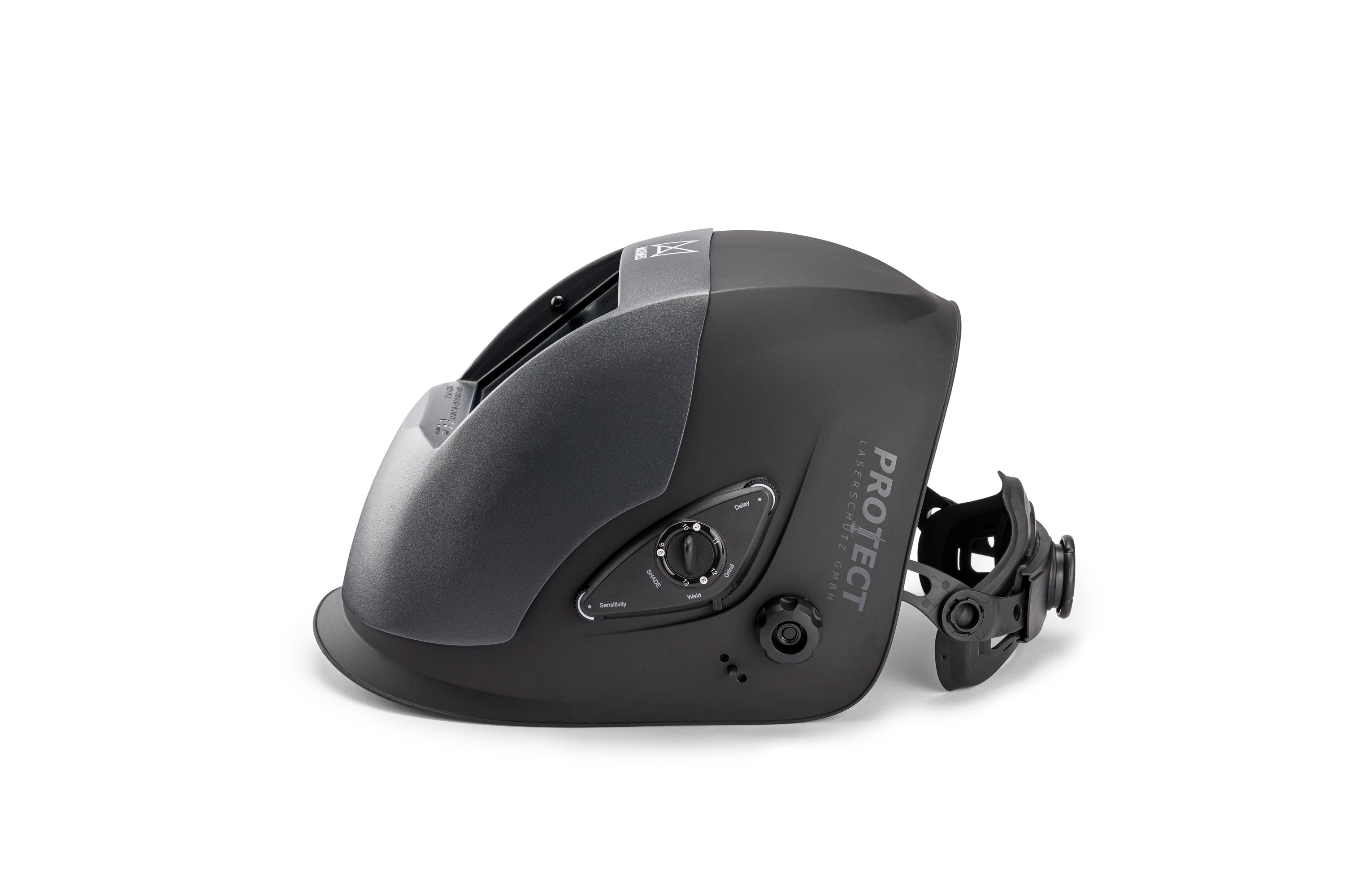 Laser-Schweisshelm MAXIMUS, Laserschutz & ADF, nur 860g, Temp.best. Aluschale bis 600°C, grosser Sichtbereich