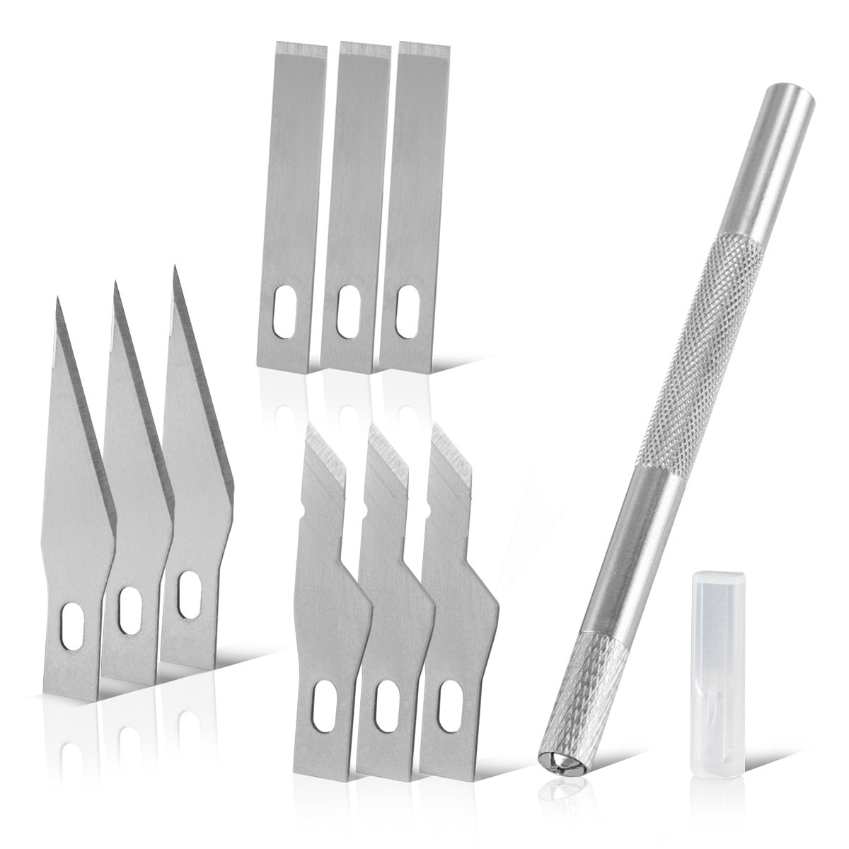 Steelworks Scalpel Professional Scalpel 10 en partie, couteau à coupe / couteau artisanal avec des lames de précision différentes pour le papier de coupe, le plastique, le cinéma, le cuir et le métal mince