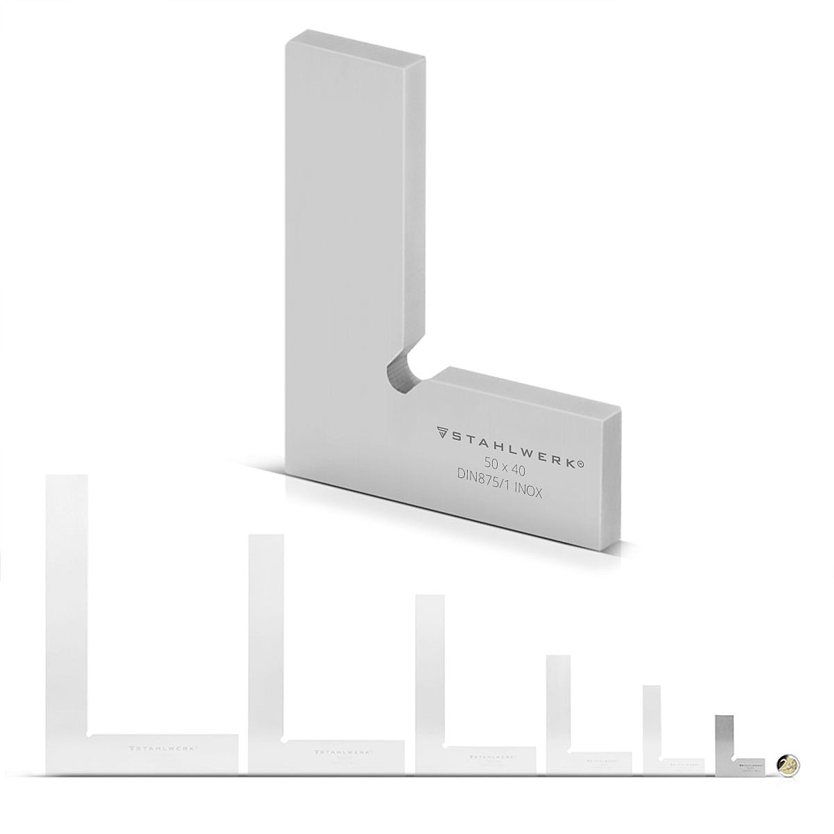 Steelwork flat angle 90 ° 50 x 40 mm DIN 875/1 control angle / locksmith / locking angle / precision angle made of stainless steel