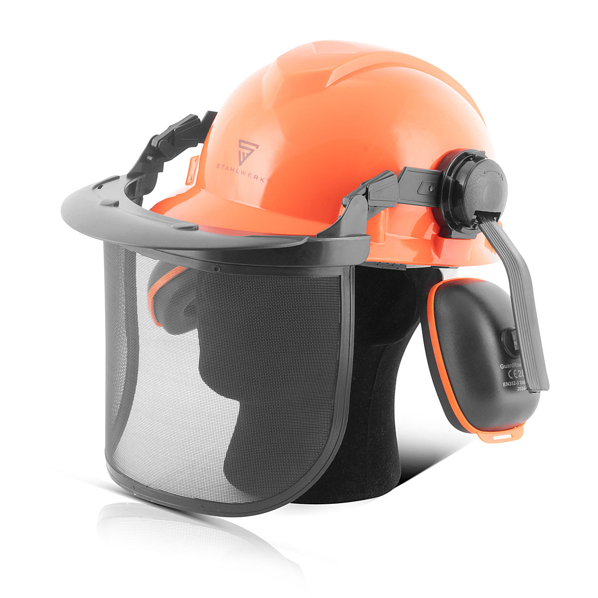 Steelworks FH-100 ST FORSTHELM con visiera e protezione dell'udito IN397 EN352 EN1731 Helmet Protection | Casco di sicurezza | Protezione della testa | Casco da lavoro con protezione del viso | PSA per industria agricola, forestale e costruttiva