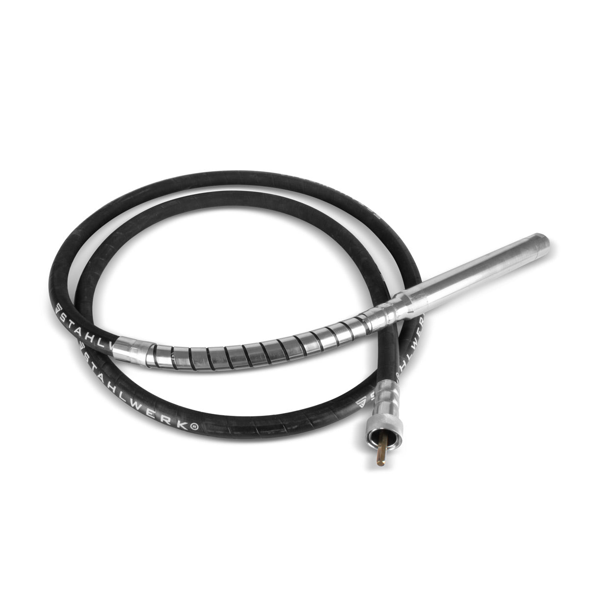 STAHLWERK Rüttelflasche Ø 45 mm | 400 cm Schlauchlänge | Innenrüttler mit flexibler Welle für Elektro-Betonrüttler | Rüttelschlauch für Betonverdichter, Flaschenrüttler und Betonvibratoren