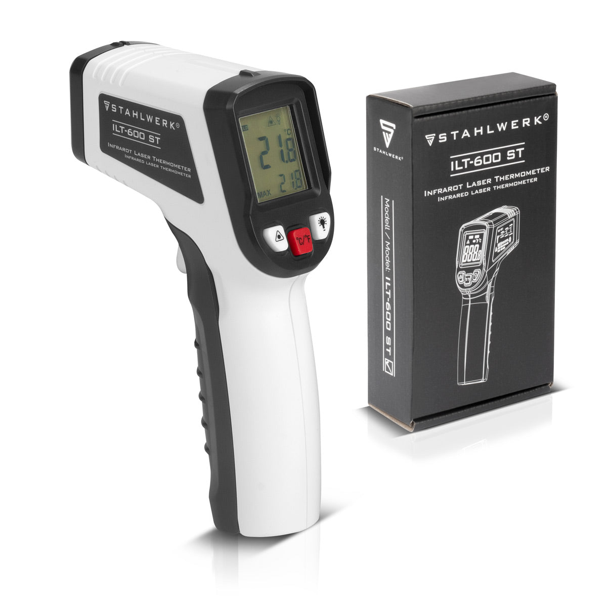 STAHLWERK Infrarot-Laser-Thermometer ILT-600 ST -50C° bis 600°C Digitales Infrarot-Thermometer | Pyrometer | Temperaturmessgerät | Strahlungsthermometer | Digital-Thermometer für kontaktlose Messungen