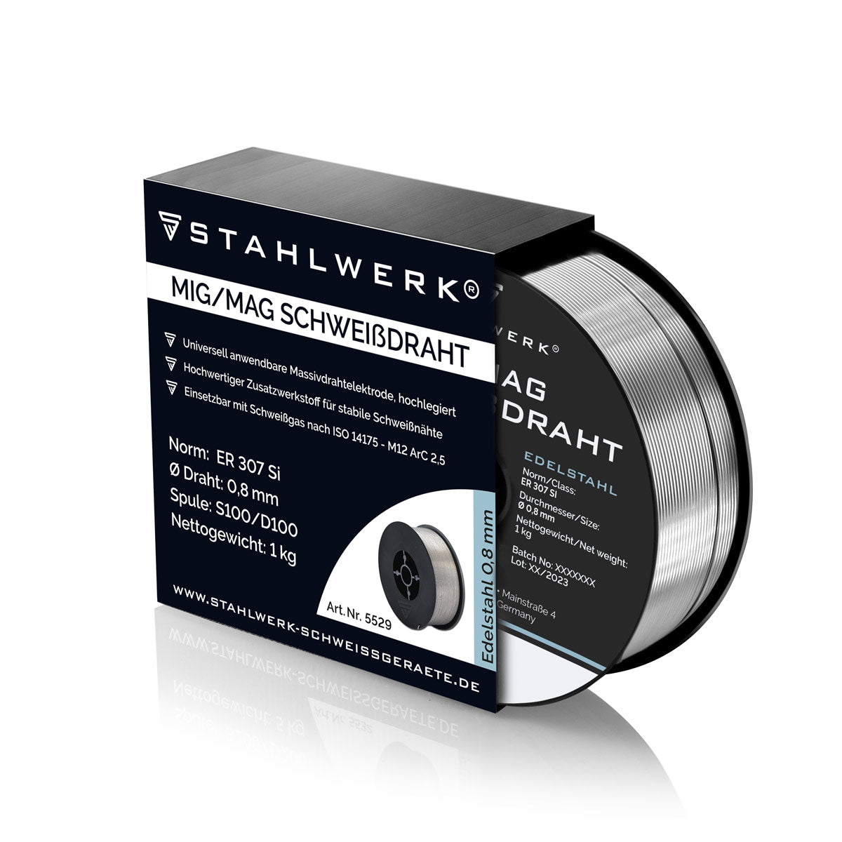 Stahlwerk mig likes stainless steel he 307 si welding wire 0.8 mm to 1 kg wire roller