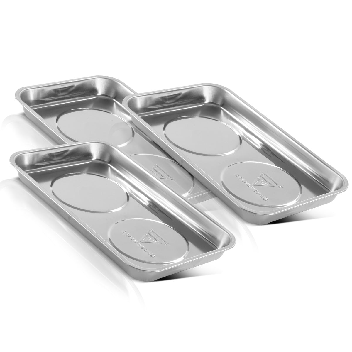 Stahlwerk Magnetschale MS-22 ST 3 Set 237 x 136 x 22 mm Magnnet plate | Screw bowl | Habbit shell | Magnneta blind | Magnetic bowl made of stainless steel with strong adhesive power for screws, nails and tools