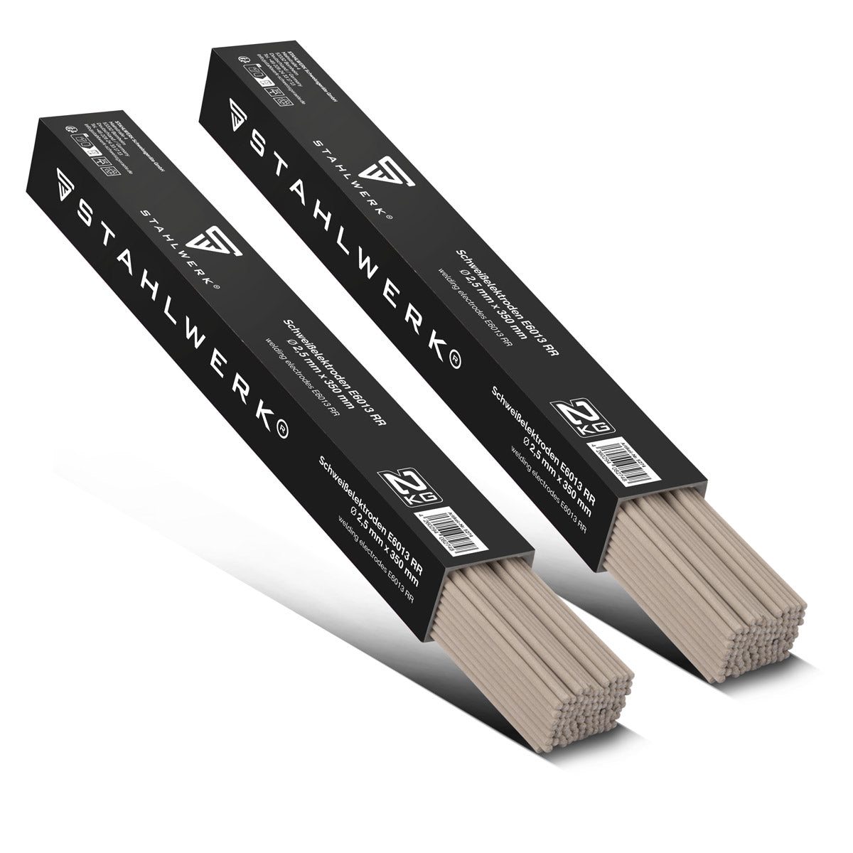 STAHLWERK 2x stick electrodes AWS E6013RR thick rutile coated 2.5 x 350 mm, welding current 50-90 A, high chemical purity, 2 kg MMA ARC.