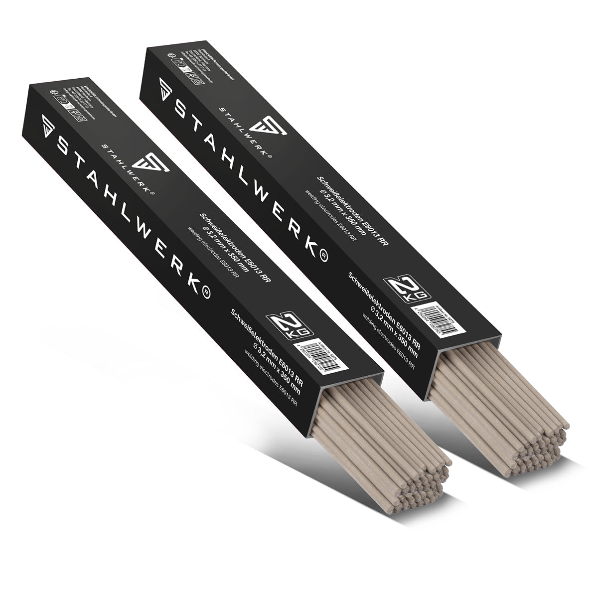 STAHLWERK 2x rod electrodes AWS E6013RR thick rutile coated 3.2 x 350 mm, welding current 90-130 A, high chemical purity, 2 kg MMA ARC.