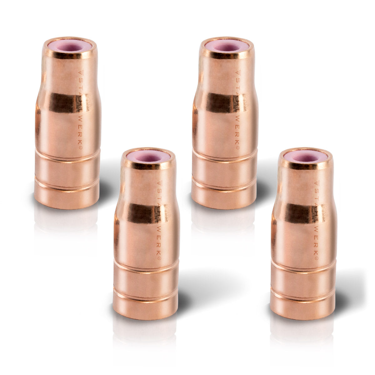 STAHLWERK set of 4 cored wire nozzle gas nozzle for cored wire welding MIG MAG suitable for AK15/MB15 burners up to 200A FLUX gasless welding welding accessories