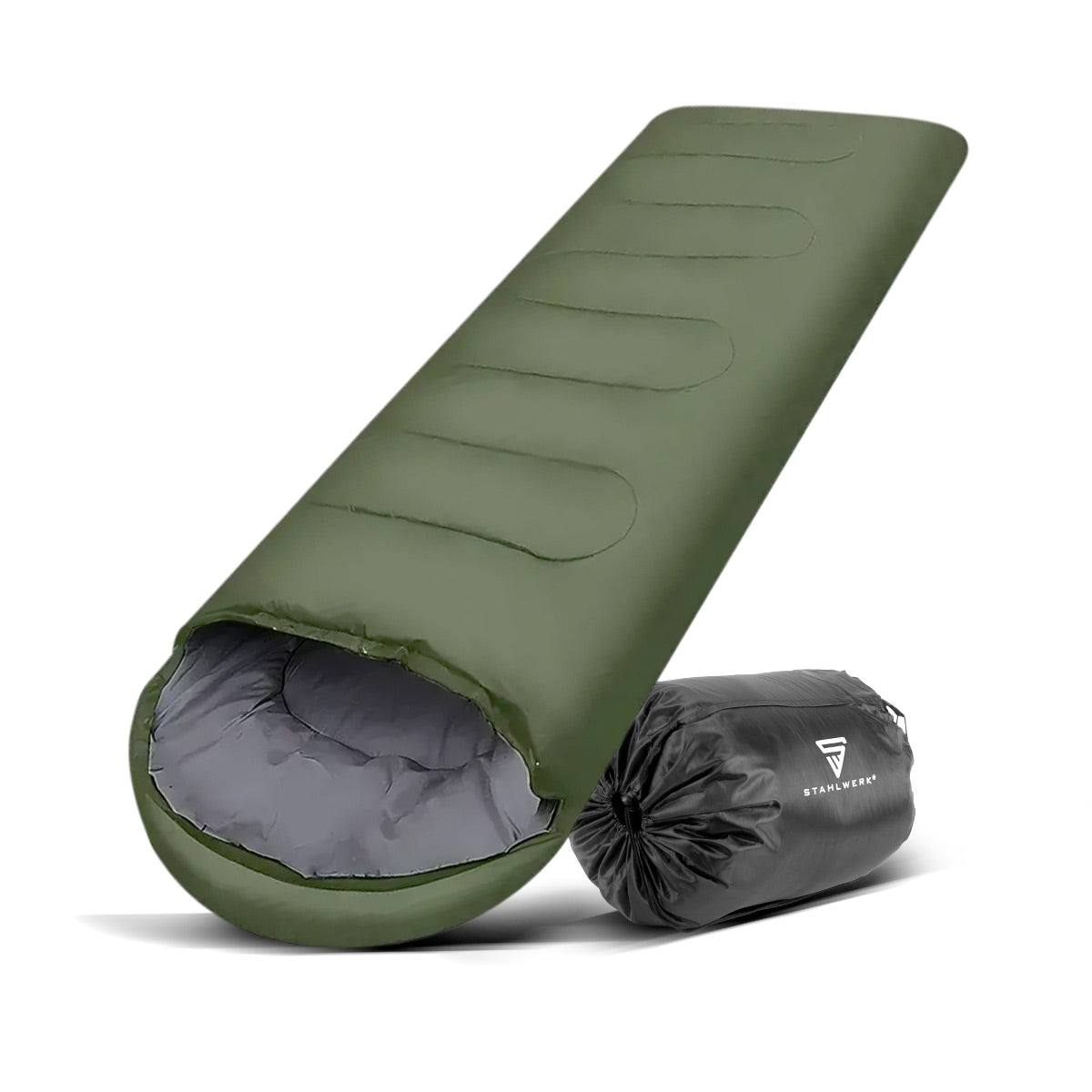 STAHLWERK Schlafsack SB-700 ST bis -15°C | Füllung 330g/m2 | Outdoorschlafsack | Campingschlafsack | Mumienschlafsack | Reiseschlafsack | Sommer- und Winterschlafsack | Trekking