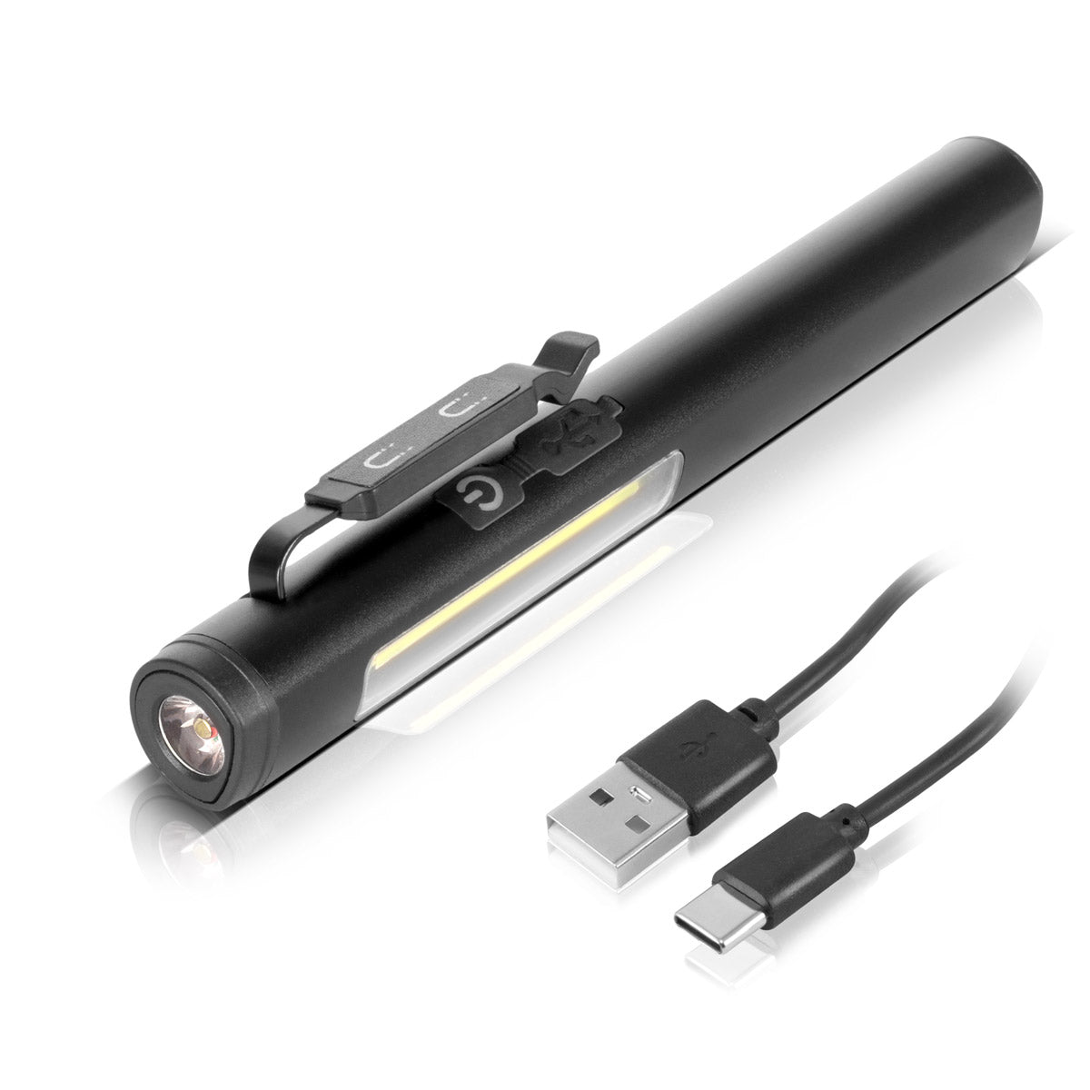 STAHLWERK LED-Arbeitsleuchte | Leistungsstarke Stablampe mit COB-Flashlight | Werkstattlampe mit Magnethalterung | USB-C Anschluss | 600 mAh Akku | Schnell aufladbar | Universell einsetzbare LED-Lampe
