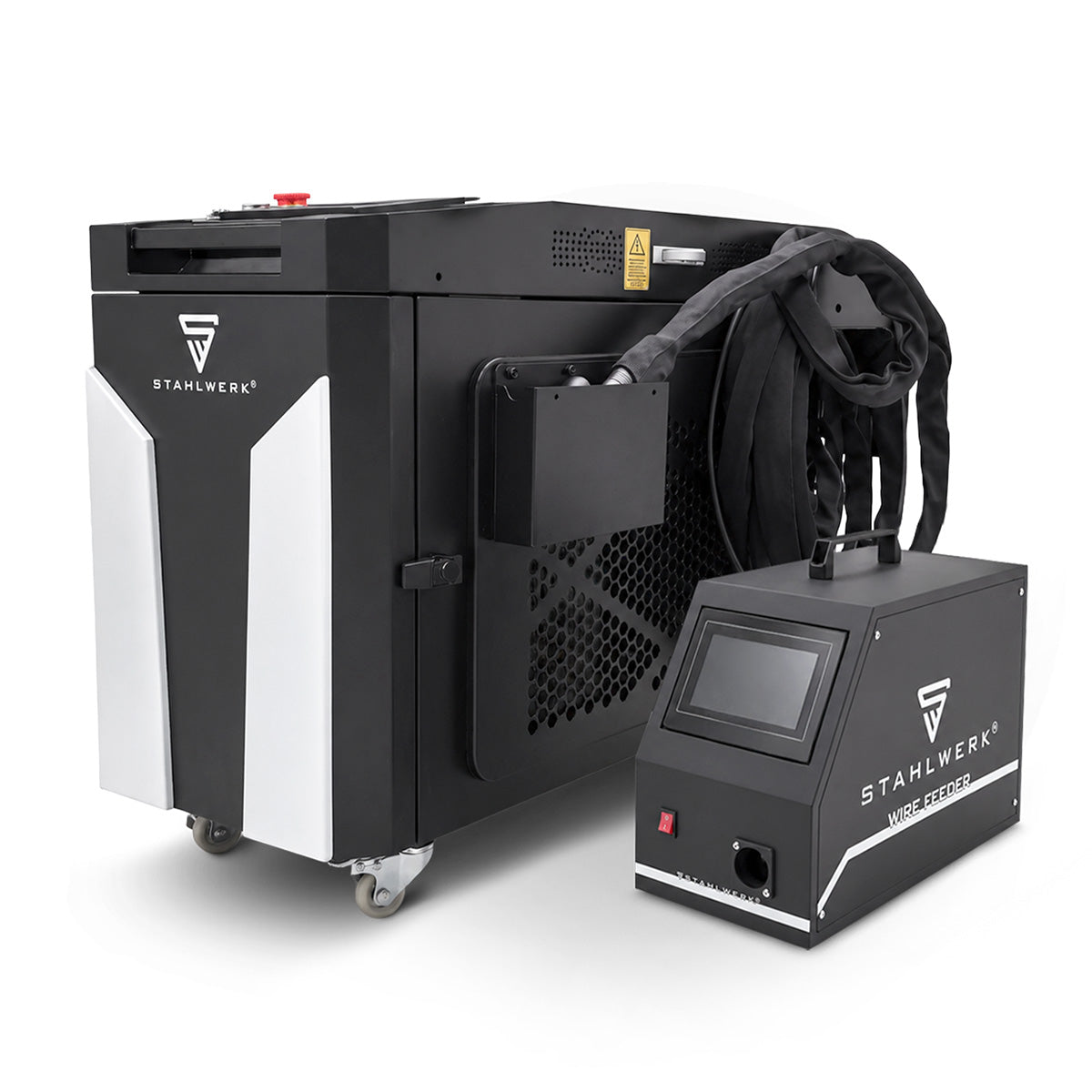 STAHLWERK Laser-Schweißgerät WCD 1500 Laser Pro mit 1500 W | 3-in-1-Laser-Schweißanlage zum Schweißen, Schneiden und Reinigen | Handgeführtes Schweißsystem mit CW-Faserlaser | Laserklasse 4 | 230 V