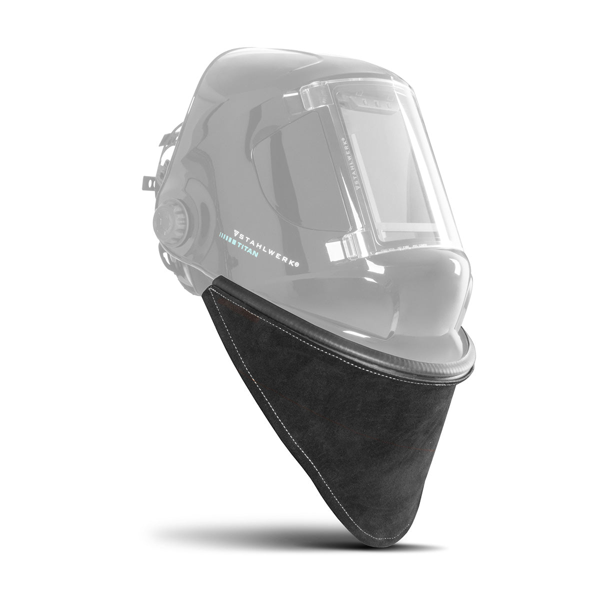 STAHLWERK Leder Hals- und Brustschutz für Schweißhelme | Universell nutzbarer Spritzer-, Funken- und UV-Schutz | Einfache Montage | Hochwertige Verarbeitung | Clip/Press-Fit