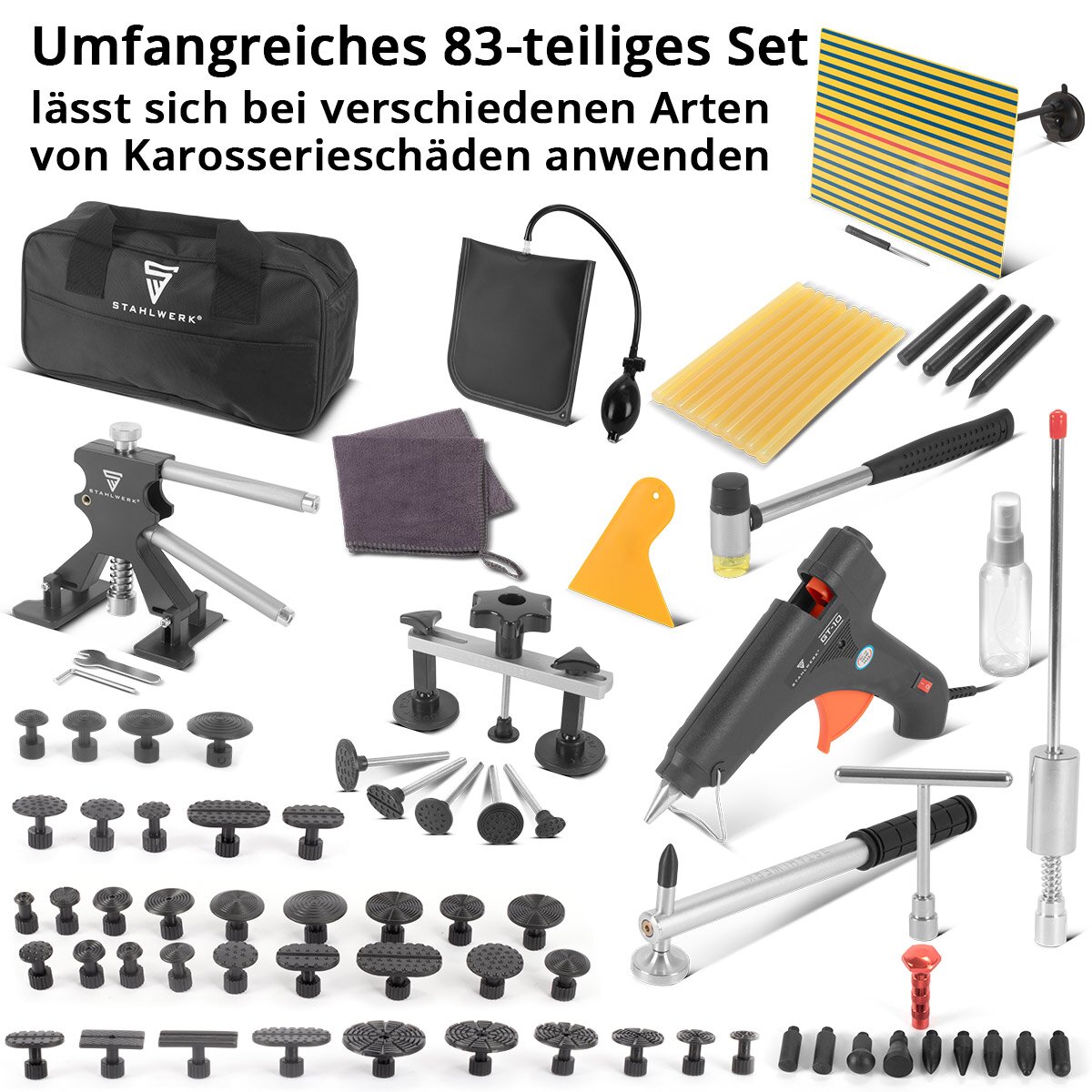 Steelwork dellen-repair set 83-part car smart repair Disprage tool | Dellenlifters for professional repairing bumps and dents