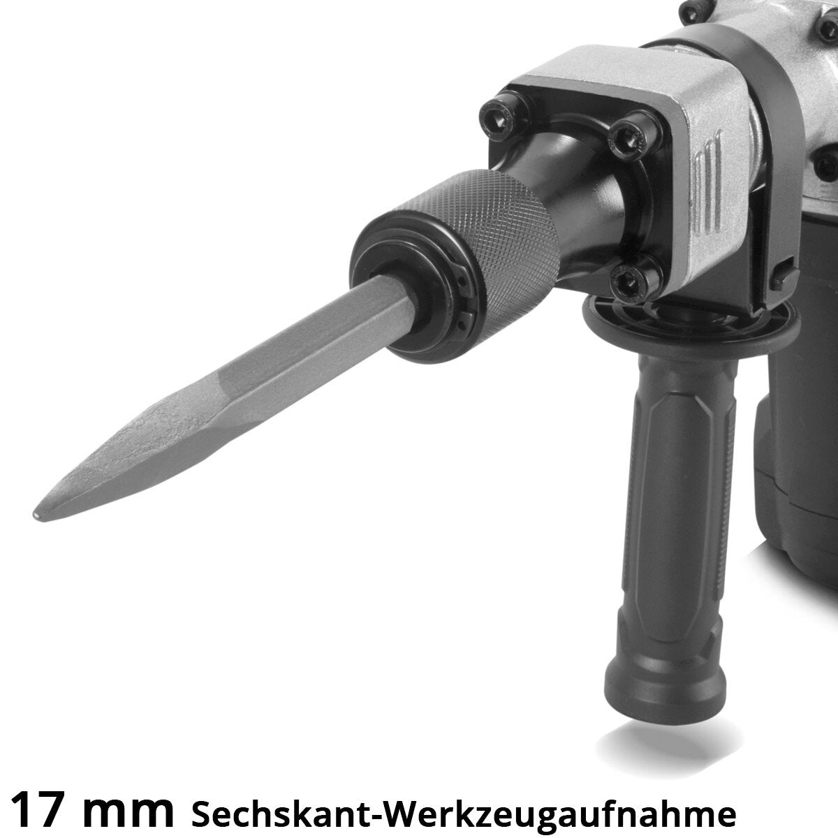 Steelwork demolition hammer AH-1300 ST with 1,300 W power, 4,000 strokes per minute and 20 J clipper Stemmhammer | Meißelhammer | Schlager | Bohrhammer | Demolition hammer with pointed and flat chisel