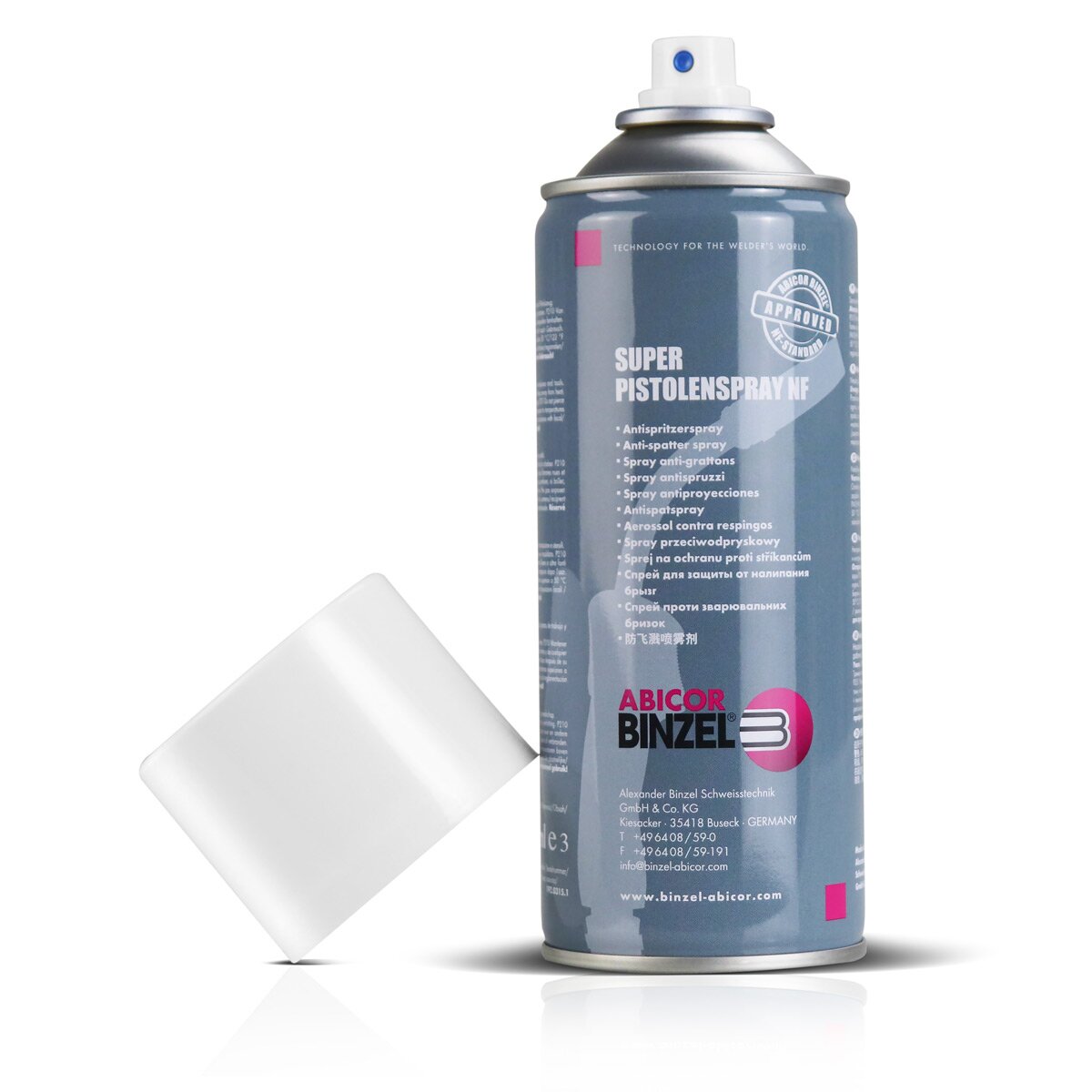 Abicor Binzel Super Pistolspray NF 3 Set 400 ml de Spray de protection du soudage | Spray de séparation | Spray distant | Séparateur | Spray de soudage pour la protection professionnelle des brûleurs de soudage, des buses de gaz et d'électricité