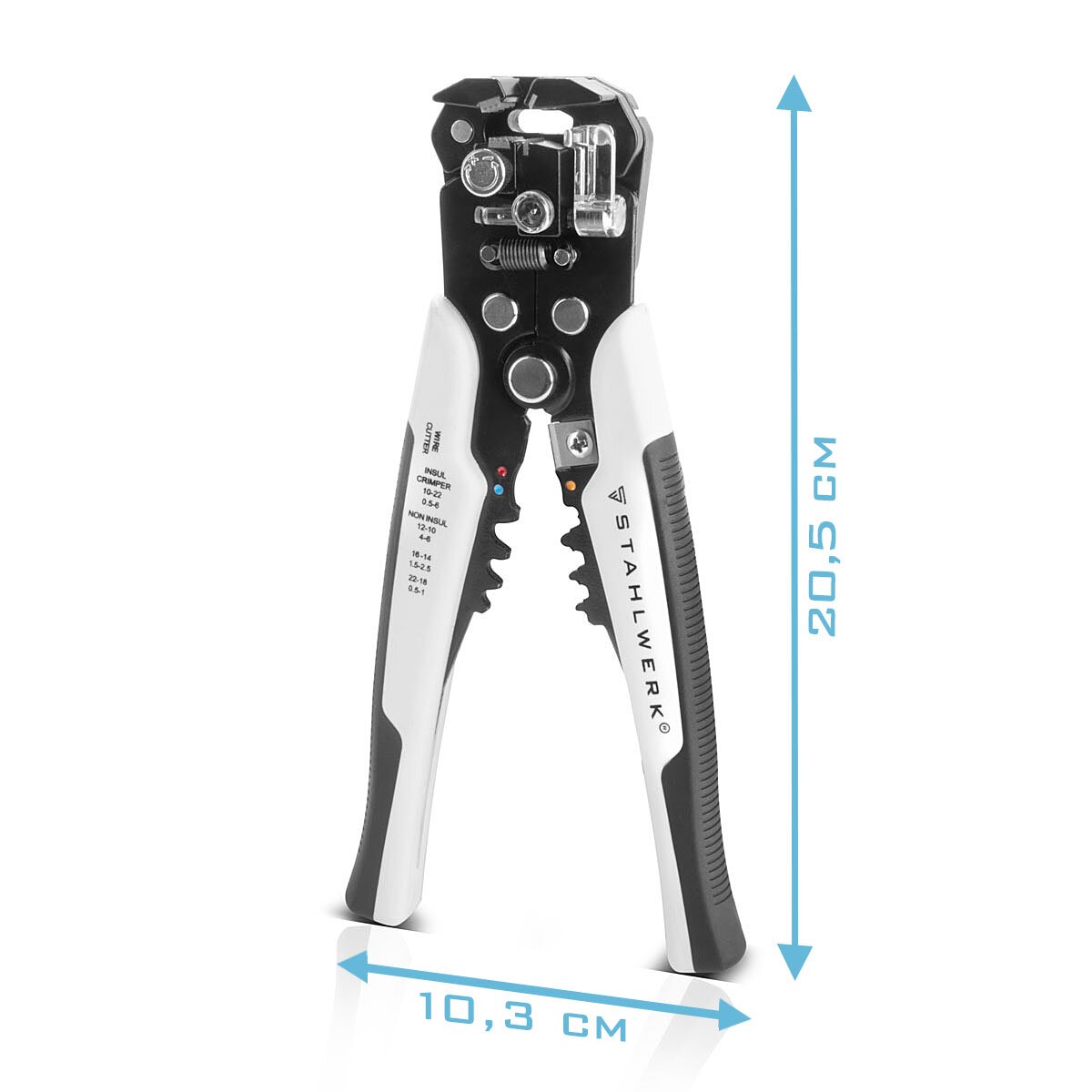 Steelworks Self-adjusting abalating pliers AZ-7 ST PRO with 0.5-6 mm cutting performance, crimp-pliers | Crimper | Cable pliers for cutting, crimping and stripping including 260-part accessories