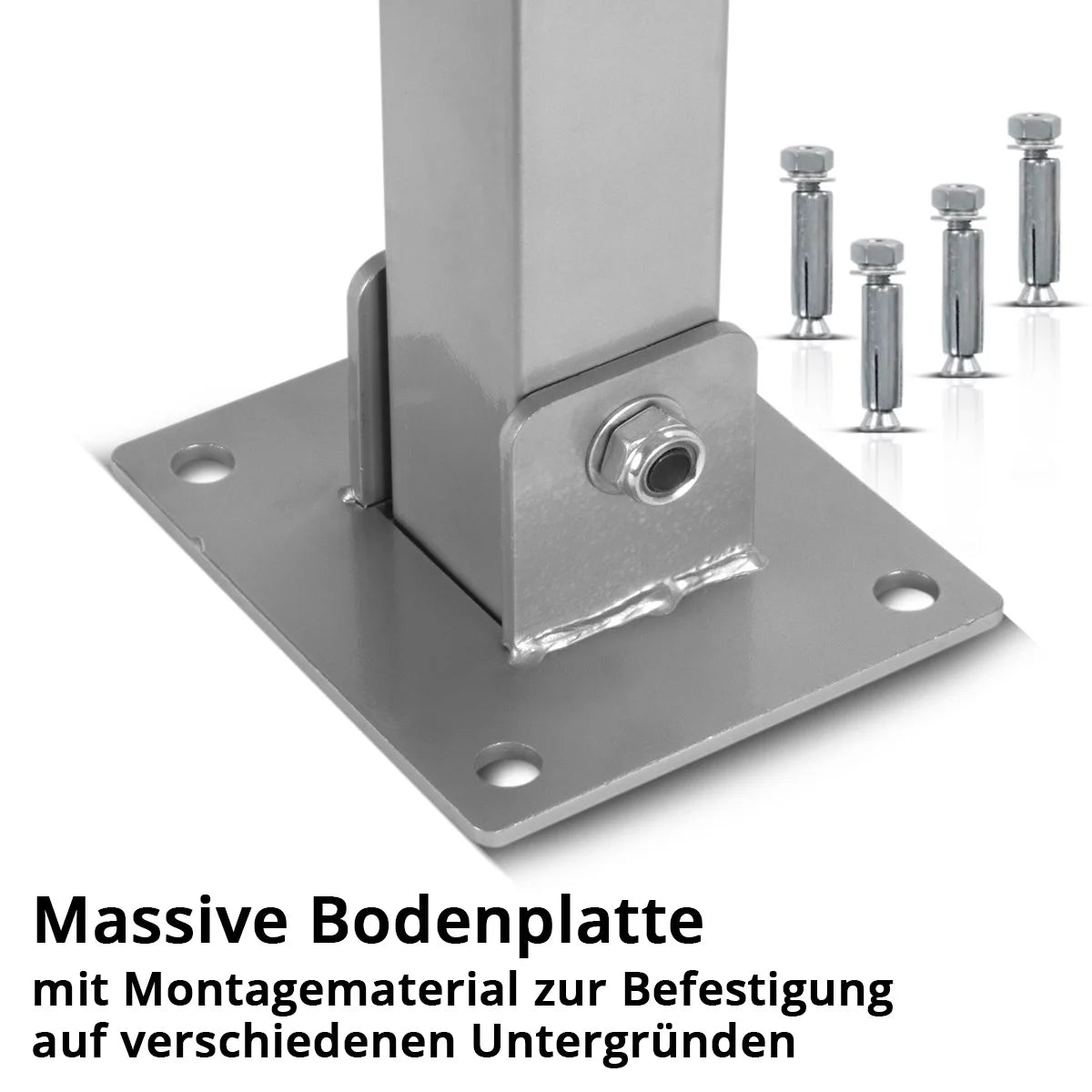 STAHLWERK umlegbarer Absperrpfosten | klappbarer Absperrpoller | Parkplatzsperre | stabile Stahlkonstruktion mit Signalstreifen | Pfosten zur Sicherung von Parkplätzen, Einfahrten und Ladezonen