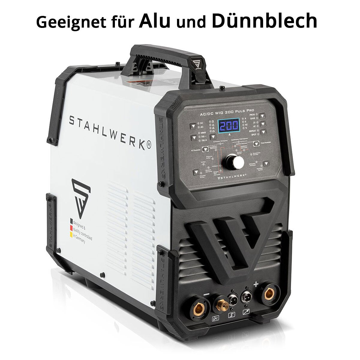 Stahlwerk AC/DC WIG 200 PULS Pro Full Equipment - Digital welding machine | Inverter with 200 amps, ARC/MMA function, job storage and IGBT technology, suitable for aluminum and thin sheet