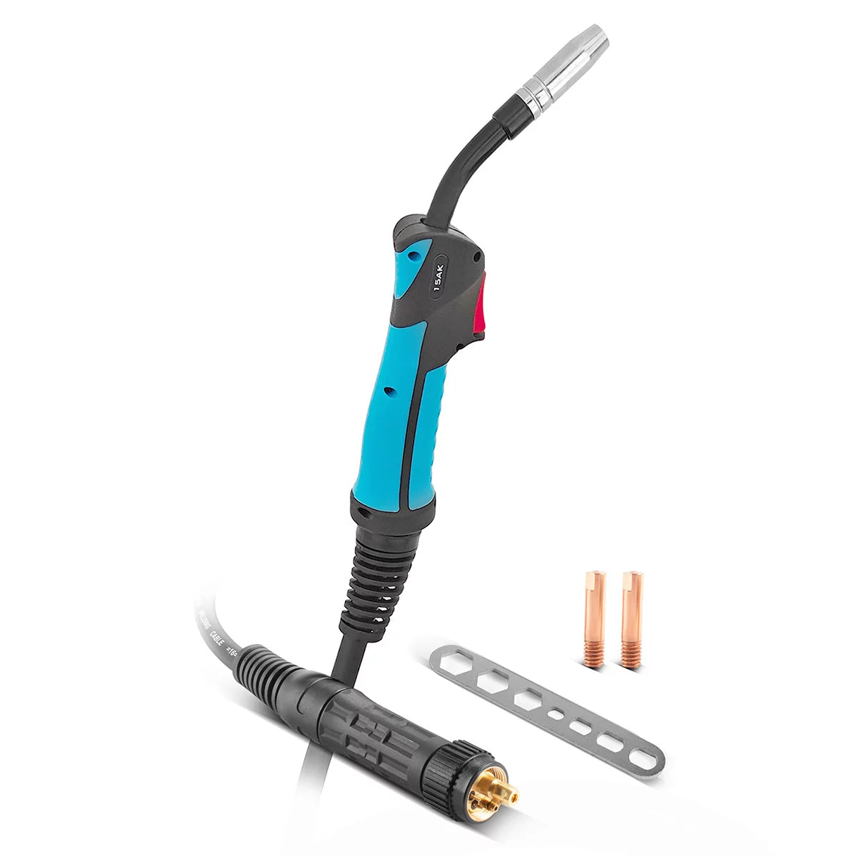 STAHLWERK AK15 Schweissbrenner inklusive 3 Meter Schlauchpaket | Profi-Schweisszubehör für MIG/MAG Schutzgas Schweissgeräte mit Eurozentralanschluss | Luftgekühlte MIG/MAG-Schweisspistole 180 Ampere