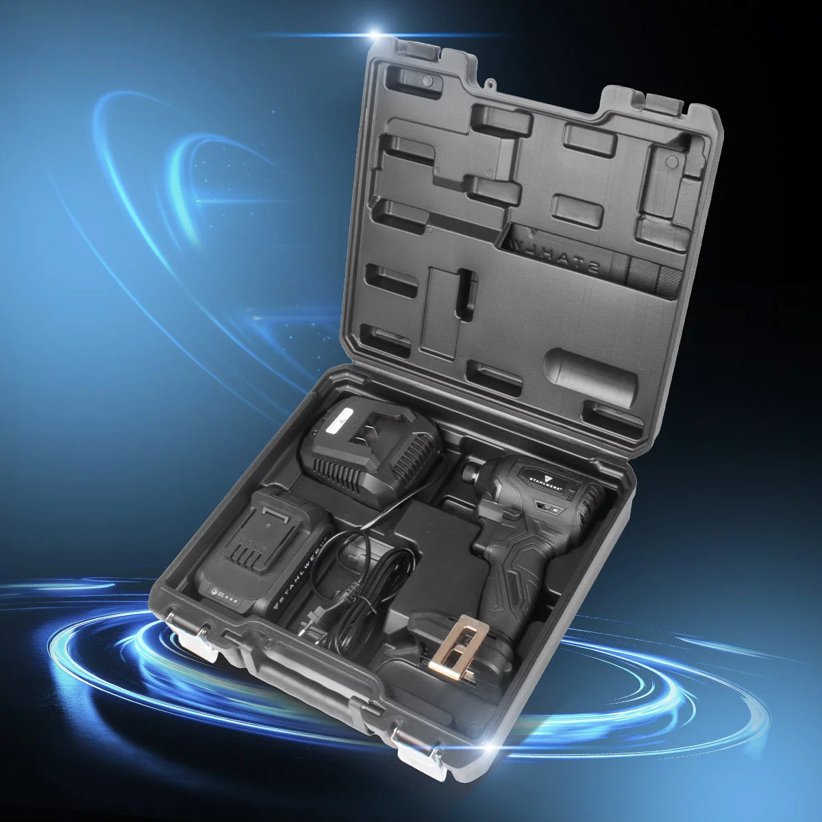 STAHLWERK Akku-Schlagschrauber ADS-190 ST | 20 Volt-System | Akkuschrauber mit Brushless-Technologie | Drehschlagschrauber 190 Nm | Inklusive Akku und Ladegerät | 1/4" Hex-Bithalter