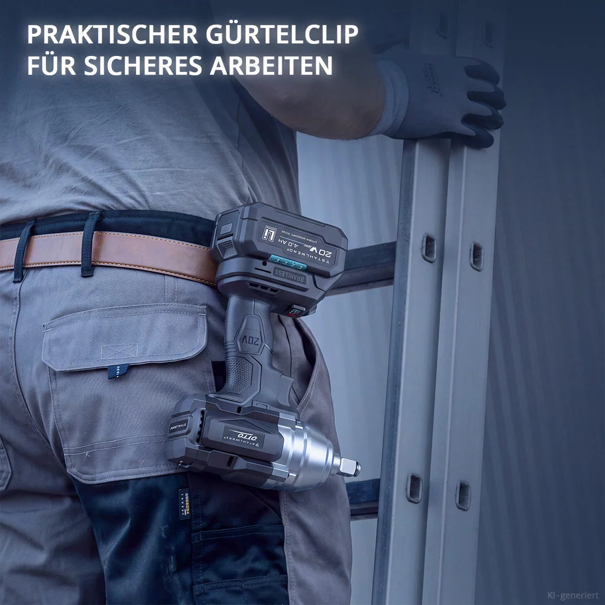STAHLWERK Akku-Drehschlagschrauber OTTO | 20 Volt-System | 550 Nm Drehmoment | 1/2 Zoll-Werkzeugaufnahme | Akku-Schlagschrauber für Werkstatt, Montage und Kfz | Brushless