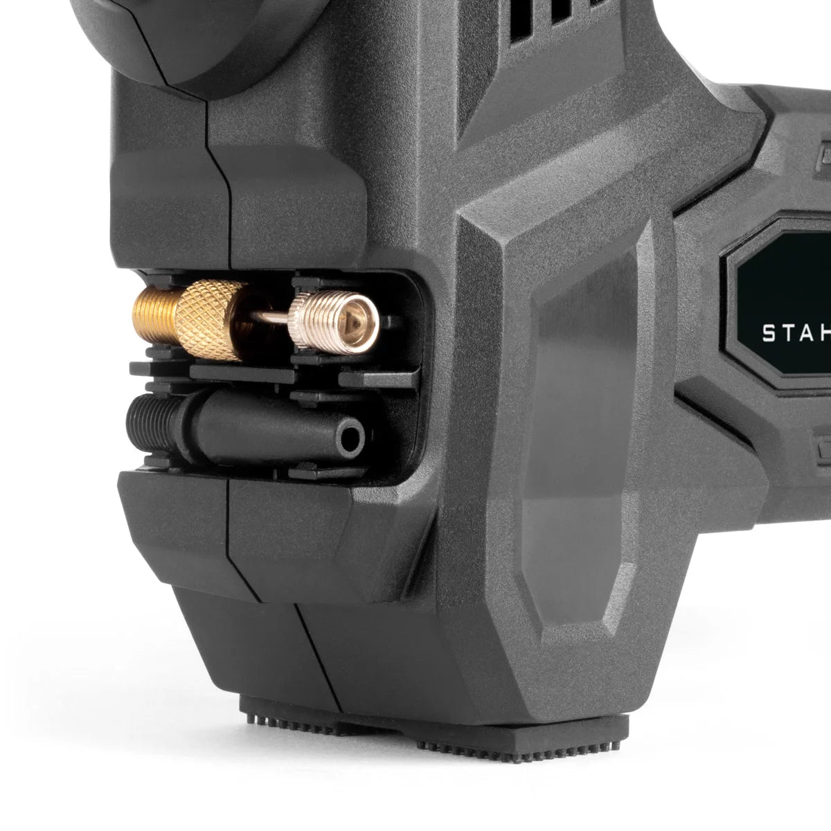 STAHLWERK cordless air compressor ADK-20 ST | 72 watts of power and 2 Ah battery | Mini compressor for inflating tires, balls | Electric air pump with digital display and lighting | Air compressor