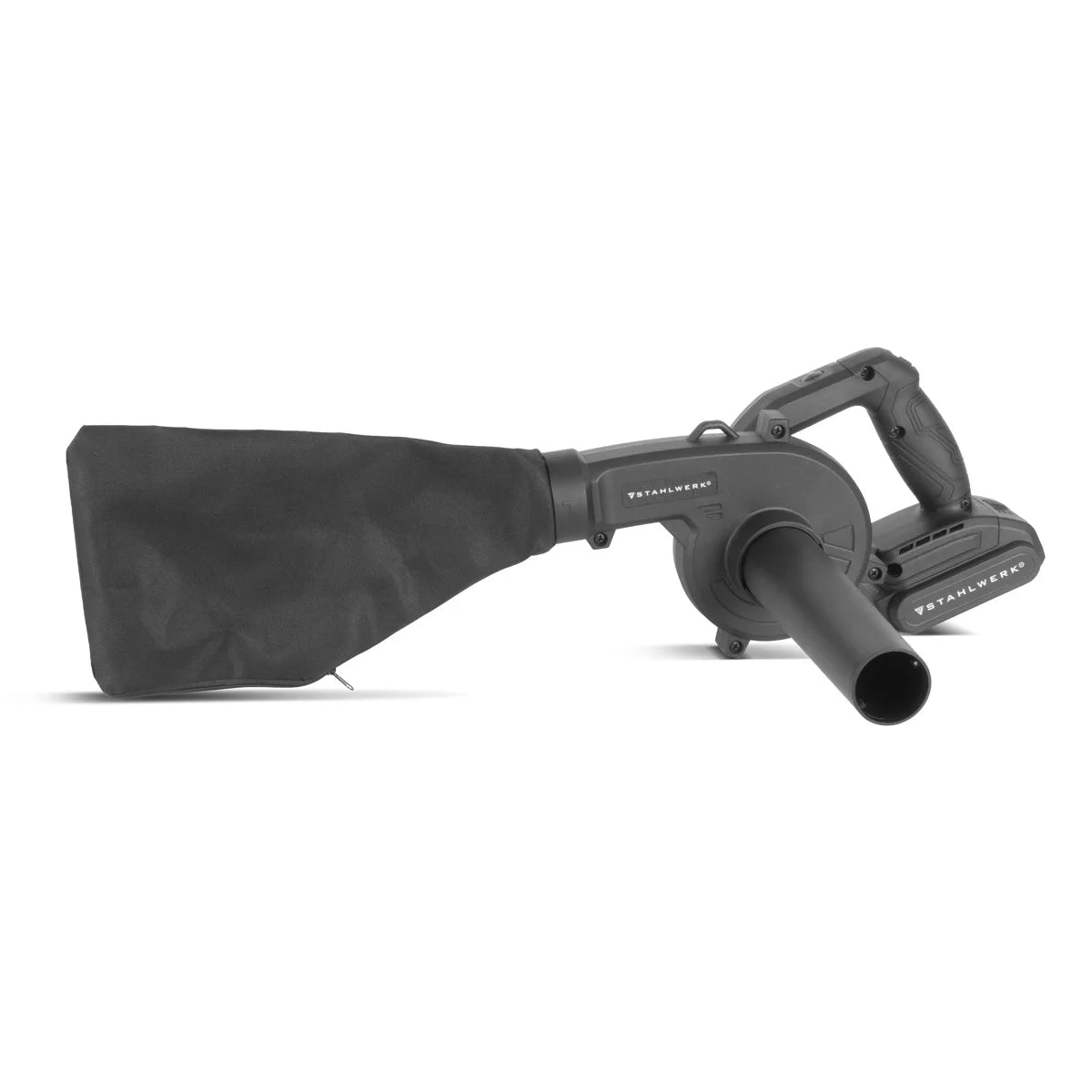 STAHLWERK mini battery blower MAG-20 ST | 20 volt cordless leaf blower with 2Ah | Portable universal blower for garden and street cleaning | Brushless leaf vacuum Compact blower 98 m/s | 0 - 18,000 rpm