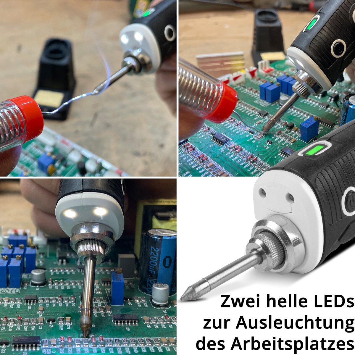 STAHLWERK Akku-Lötkolben BLK-8 ST USB-Lötgerät | Lötstation | Lötpistole mit 8 Watt Leistung und 480°C Spitzentemperatur zum Löten und Entlöten