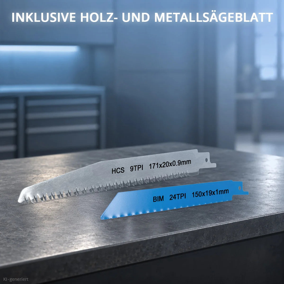 STAHLWERK Akku-Säbelsäge CHANTAL | 20 Volt-System | 2.800 U/min | 25,4 mm Hub | Reciprosäge für Holz, Metall, Kunststoff und Gipskarton | Brushless