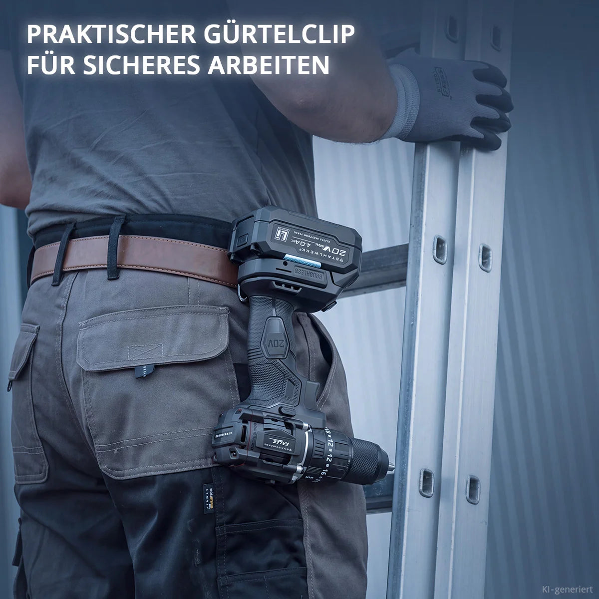 STAHLWERK Akku-Schlagbohrschrauber KALLE | Akkuschrauber | Akkubohrer | Bohrschrauber | 20 Volt-System | 65 Nm Drehmoment | 2-Gang-Getriebe | 13 mm Schnellspannbohrfutter | Brushless