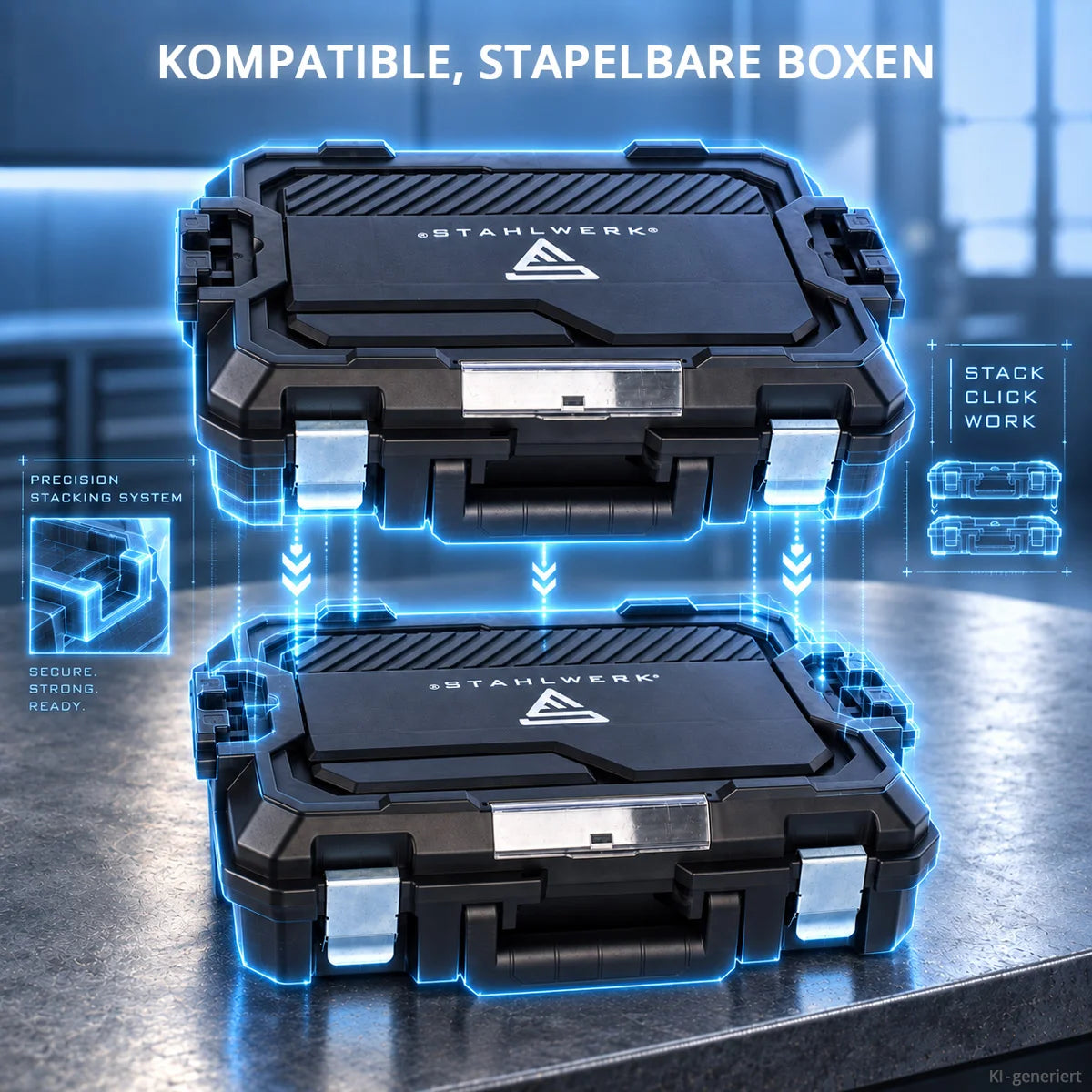 STAHLWERK Akku-Schlagbohrschrauber KALLE | Akkuschrauber | Akkubohrer | Bohrschrauber | 20 Volt-System | 65 Nm Drehmoment | 2-Gang-Getriebe | 13 mm Schnellspannbohrfutter | Brushless