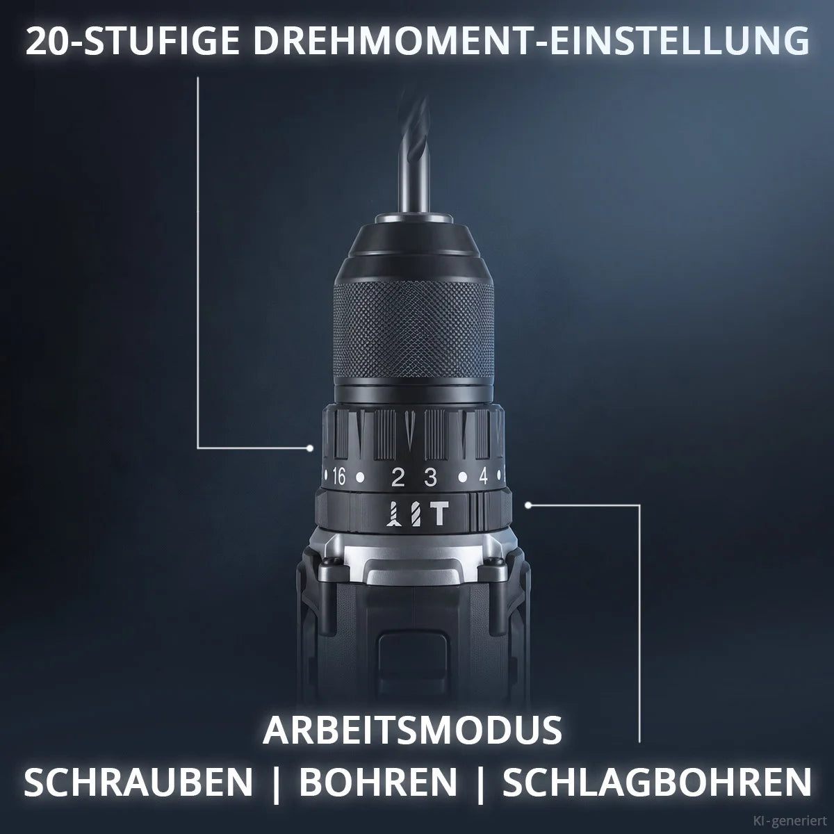 STAHLWERK Akku-Schlagbohrschrauber KALLE | Akkuschrauber | Akkubohrer | Bohrschrauber | 20 Volt-System | 65 Nm Drehmoment | 2-Gang-Getriebe | 13 mm Schnellspannbohrfutter | Brushless