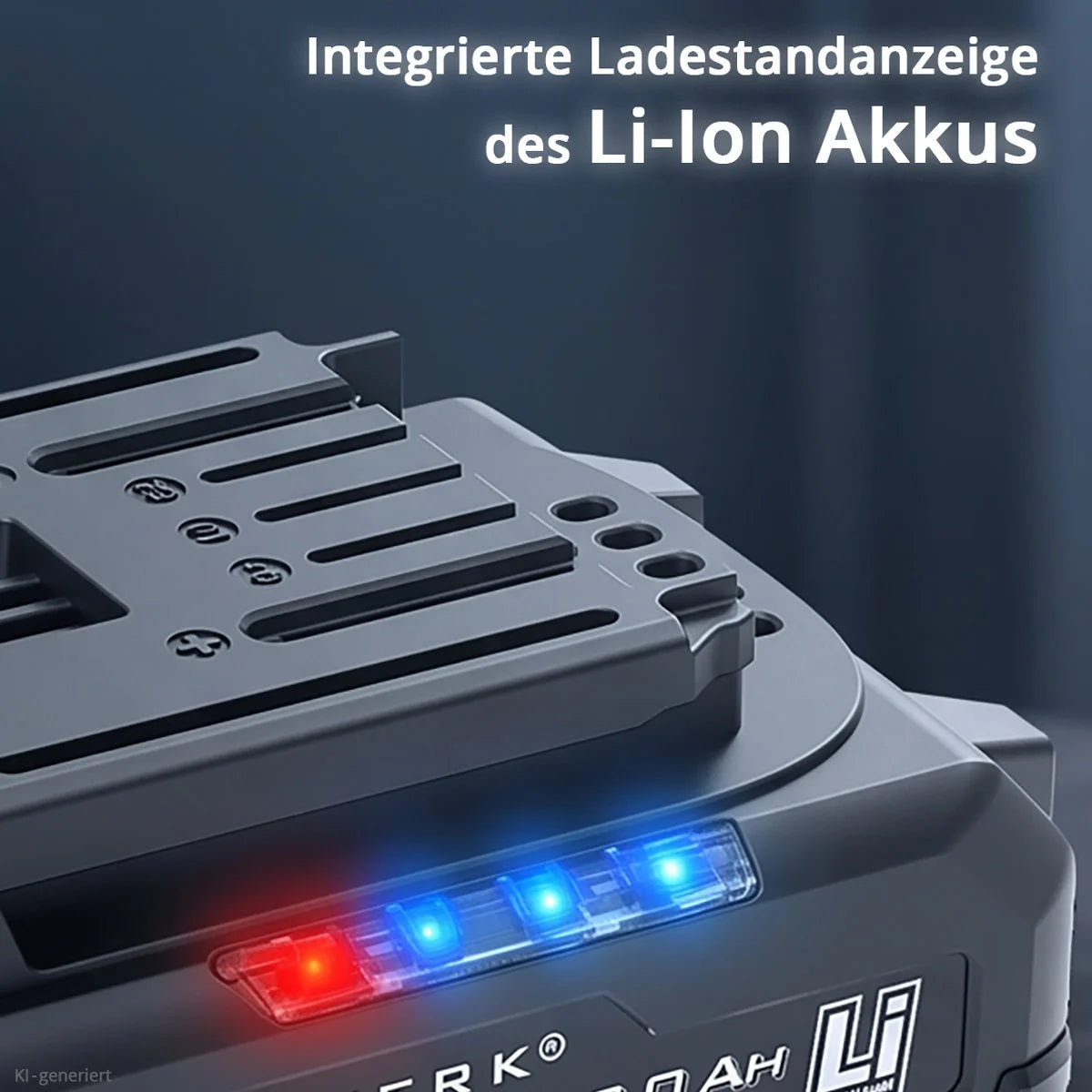 STAHLWERK Akku WHB-2020 mit 20 V, 2 Ah und 40 Wh | Li-Ion-Akku mit integrierter 4-LED-Ladestandsanzeige, Prüftaste, Ersatzakku