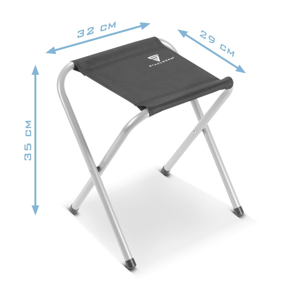 STAHLWERK Campingtisch mit 4 Hockern | Höhenverstellbarer Aluminium-Klapptisch 120 x 60 x 55 - 70 cm Gartentisch | Campingmöbel | Falttisch | klappbare Tischgarnitur im Set mit 4 Campingstühlen