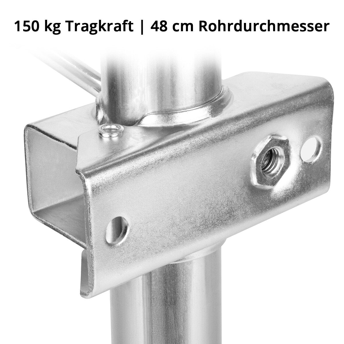 STAHLWERK Anhänger-Stützrad 48 mm 150 kg verzinktes Universal-Bugrad | Anhängerrad | Vollgummi-Stützrad mit Klemmhalter für Pkw-Anhänger, Wohnwagen, Caravan, Trailer