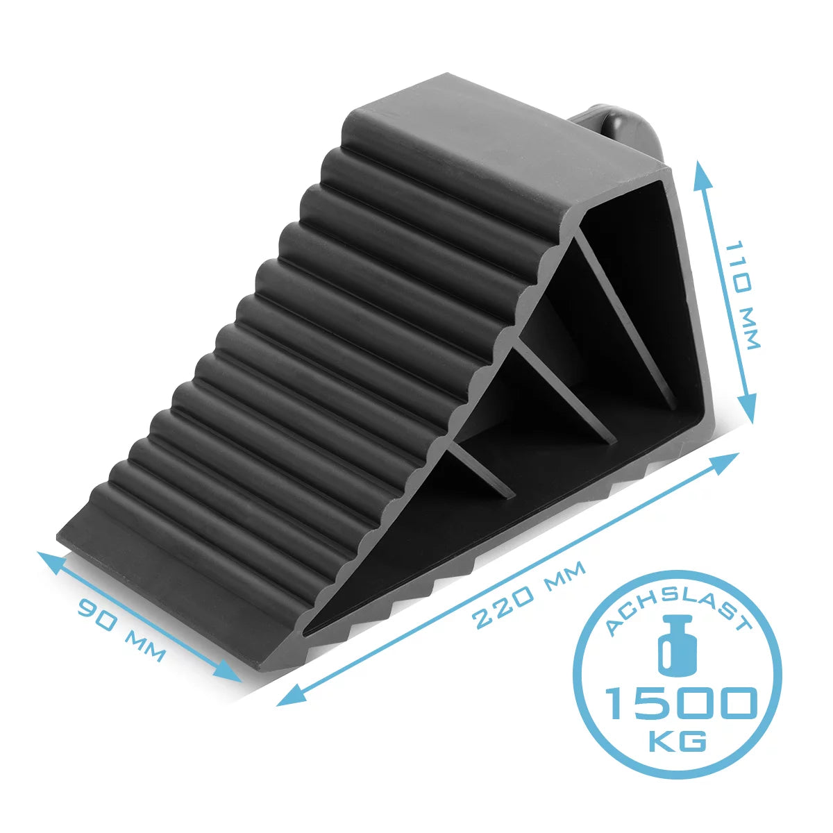 Acciaio underlegen wedge gt-02 st 4 impostato fino a 1,5 t a cuneo freno di carico | Hind -up | Rad Wedge | PASSTRO CICLING per rimorchi per auto, camper, roulotte o roulotte