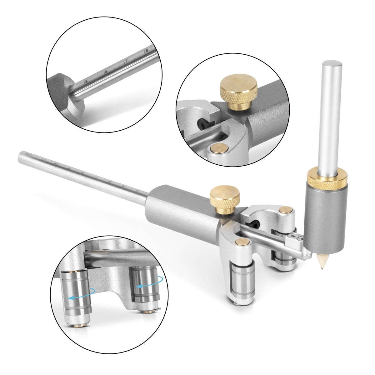 STAHLWERK Anreißwerkzeug | Markierungswerkzeug | Markierungslehre | Streichmaß | Parallel-Anreißer zum Anreißen, Markieren und Zeichnen paralleler Linien und Kreisformen