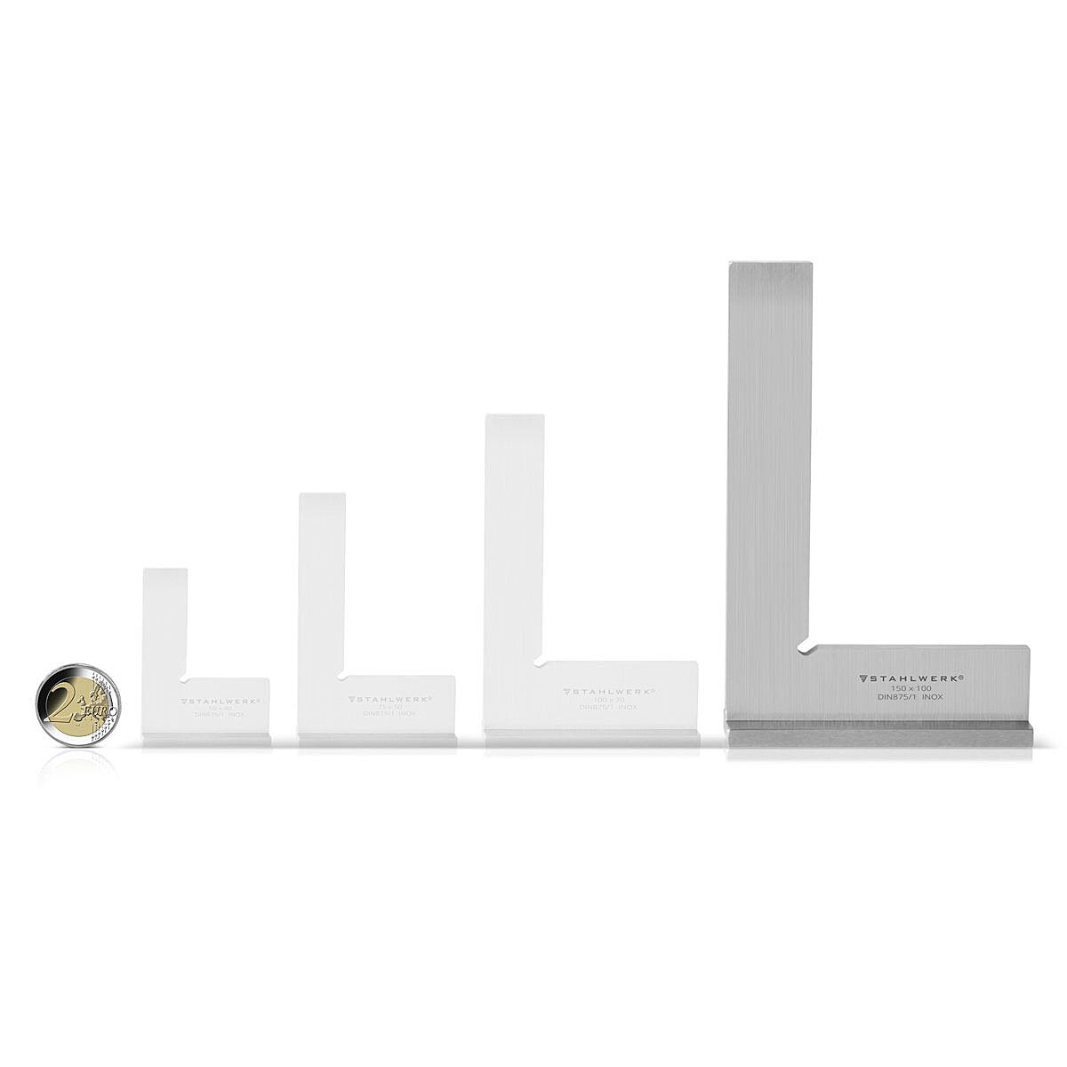 Steelwork Connection angle 90 ° 150 x 100 mm DIN 875/1 locksmith / angle stop / precision angle made of stainless steel