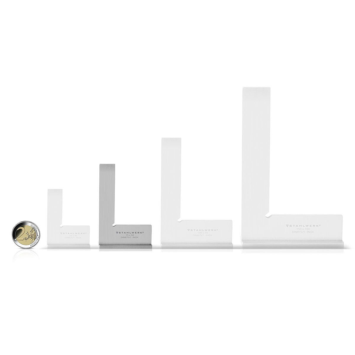 Steelwork Connection angle 90 ° 75 x 50 mm DIN 875/1 locksmith / angle stop / precision angle made of stainless steel