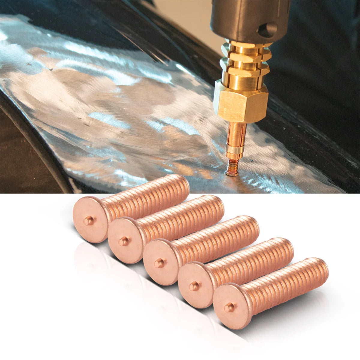 STAHLWERK Schweissbolzen M4 Gewinde 200er Set, Smart Repair Zubehör für Ausbeulspotter / Dellenlifter / Punktschweissgerät / Ausbeulwerkzeug zur professionellen Reparatur von Kfz Karosserien