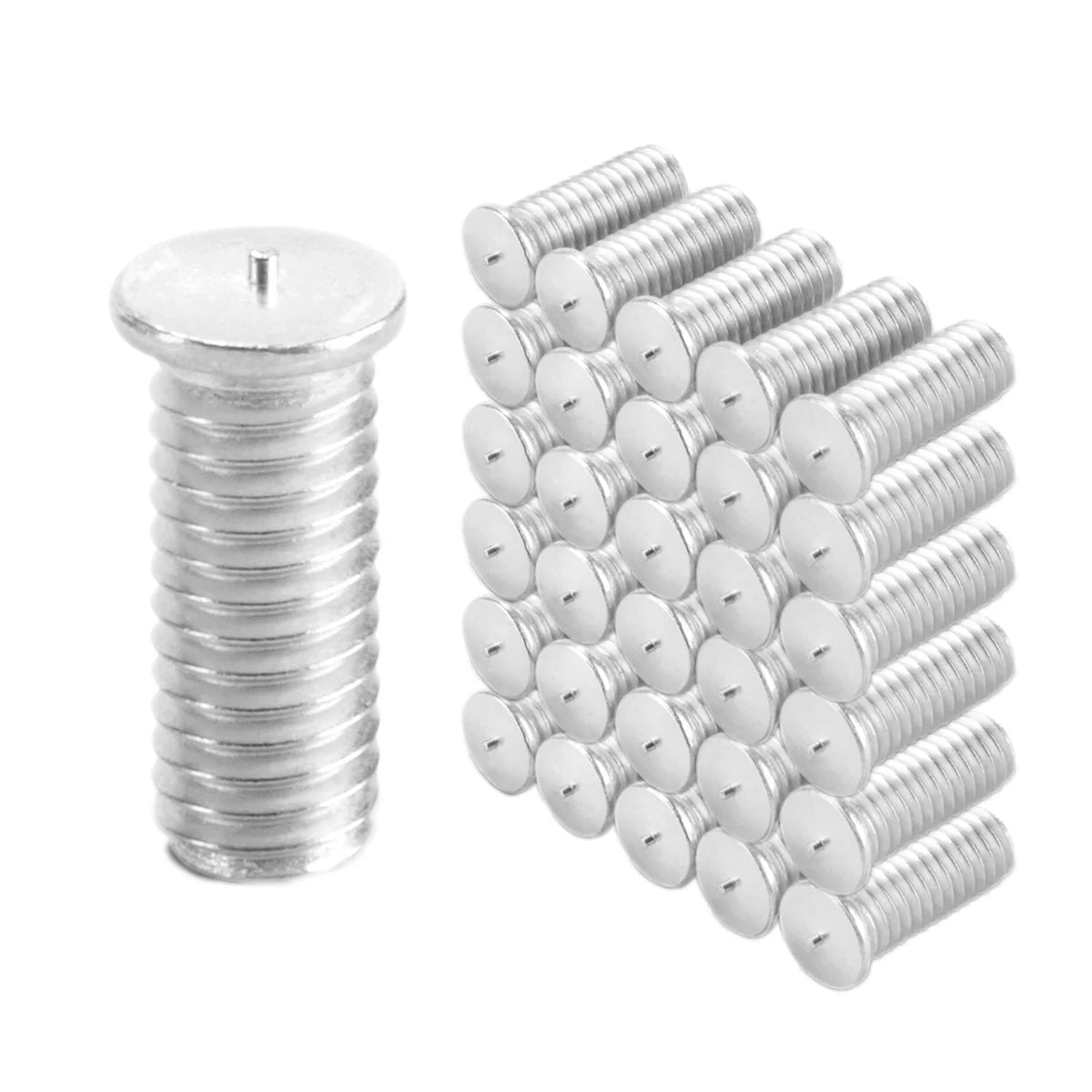 Steelworks 2x Bolt de sueur en aluminium M6 Filet 100 Ensemble, accessoires de réparation intelligents pour les potiers DESIP / Dell Lefter / Dot Welding Dispositif / pour la réparation professionnelle des corps de voiture