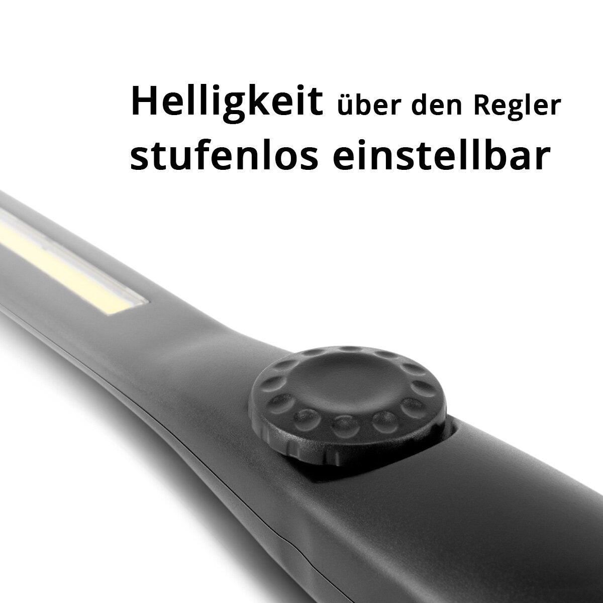 STAHLWERK LED Arbeitsleuchte AL-300 ST Leistungsstarke Stableuchte / Stablampe / Taschenlampe mit integriertem Akku, USB-Anschluss und schwenkbarem Magnetfuß, stufenlos regulierbar