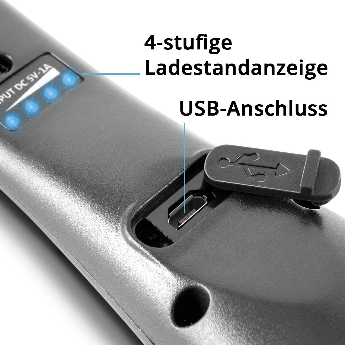 STAHLWERK LED Arbeitsleuchte AL-300 ST Leistungsstarke Stableuchte / Stablampe / Taschenlampe mit integriertem Akku, USB-Anschluss und schwenkbarem Magnetfuß, stufenlos regulierbar