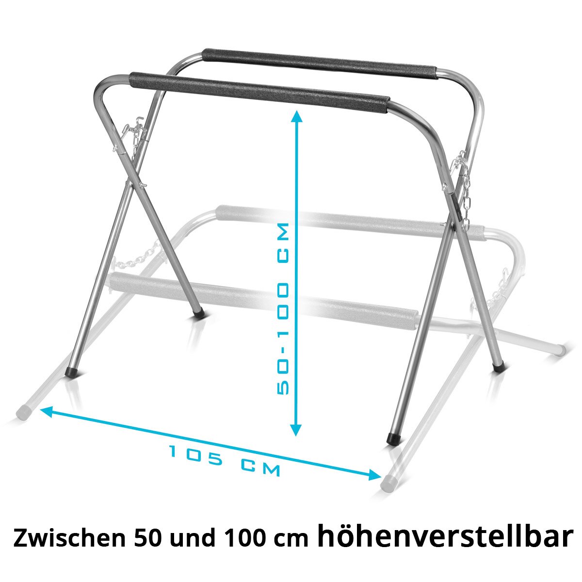 STAHLWERK Faltbarer Arbeitsständer TAS-220 ST | mobiler Scheibenbock | stabiler Windschutzscheibenständer aus Stahl mit Schaumstoff-Polsterung | Lackierständer für Autoreparatur| Kfz Reparatur | bis zu 220 kg Tragkraft